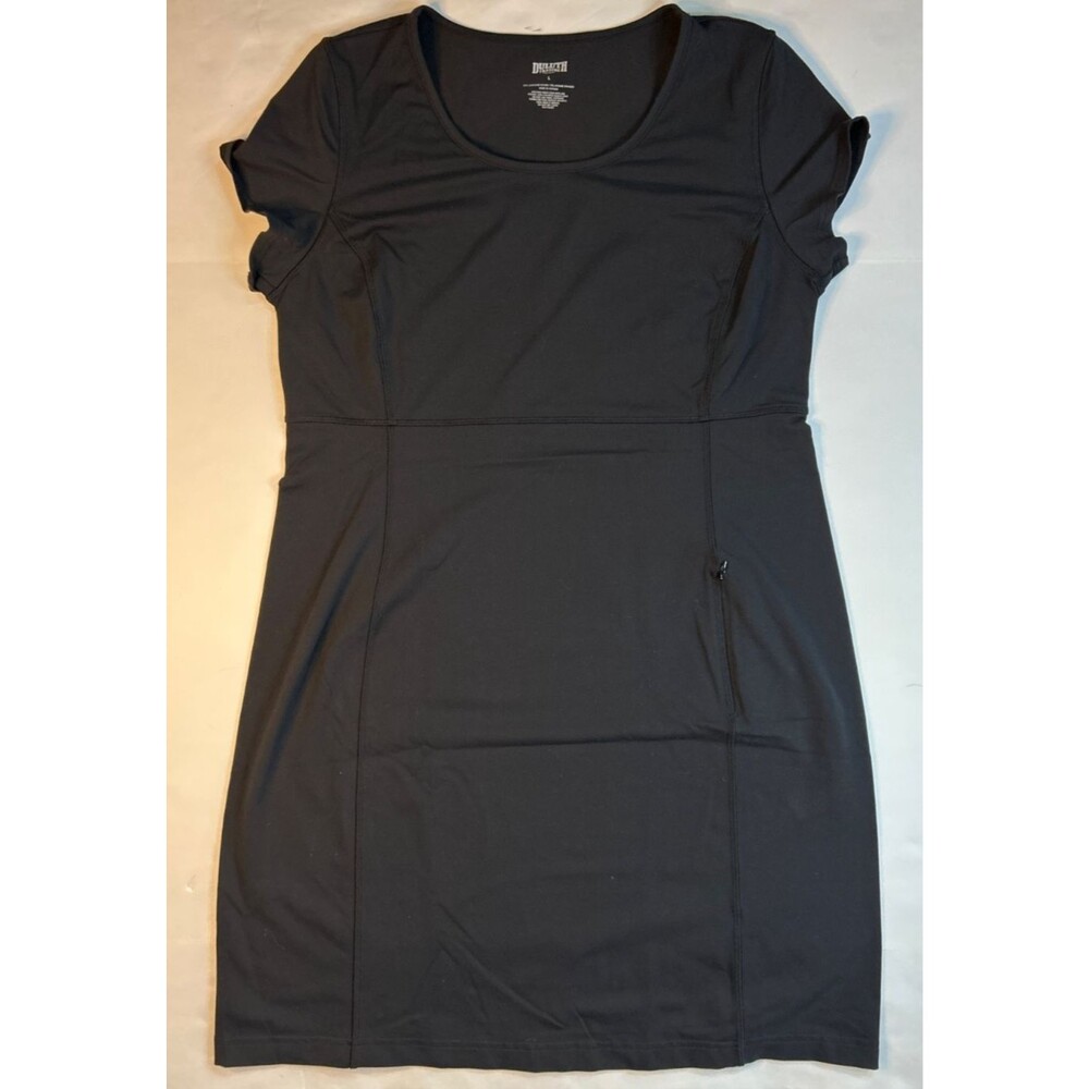Duluth Trading Co. L Naturale Cotton Short Sleeve Dress Black 1 Pocket